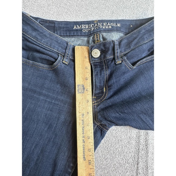 American Eagle Outfitters Jegging Jeans Womens 4 Long Blue Dark Stretch Denim - Picture 5 of 14